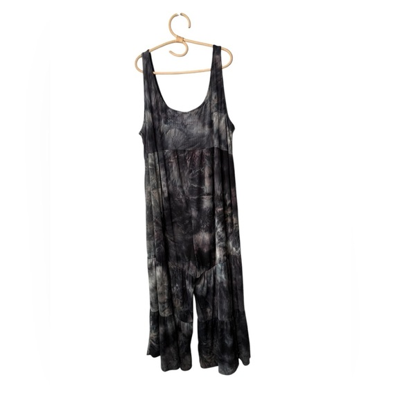 Black Pull On Oversized Jumper Palazzo One Piece Tie Dye Boho Hippie Slouchy 3X - Picture 15 of 16